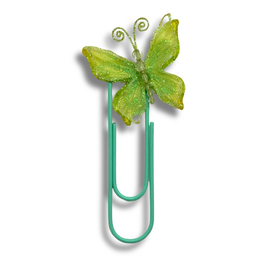 Butterfly Paper Clip Bookmark - Green