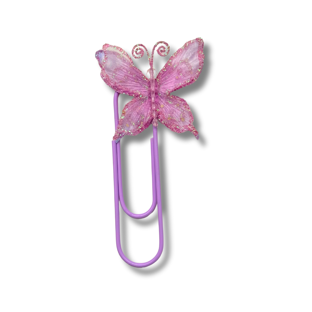 Butterfly Paper Clip Bookmark - Purple