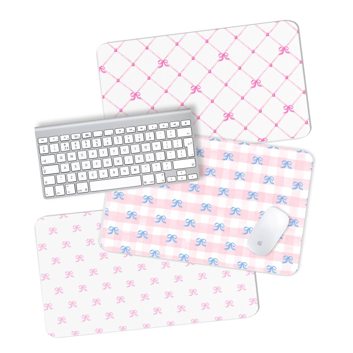 Girly Pink Bow Coquette  Desk Pad