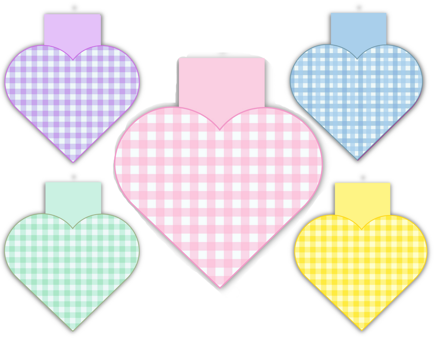 Gingham Magnetic Bookmarks