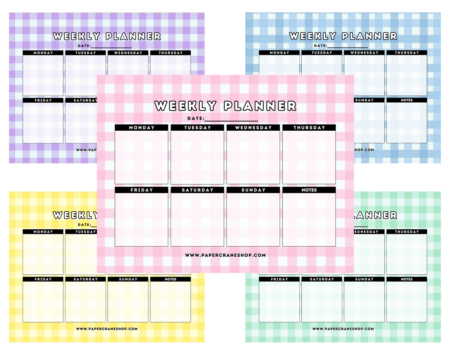 Gingham Weekly Planner