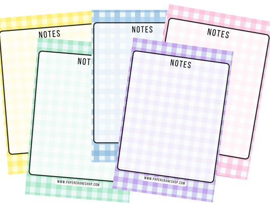 Gingham Notepads