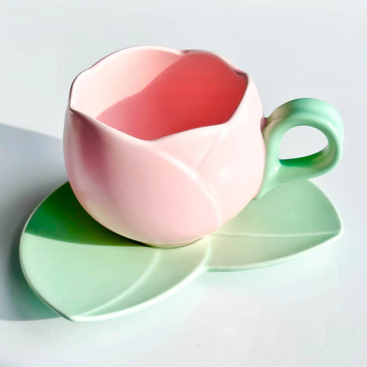 Flower Cup & Plate Set